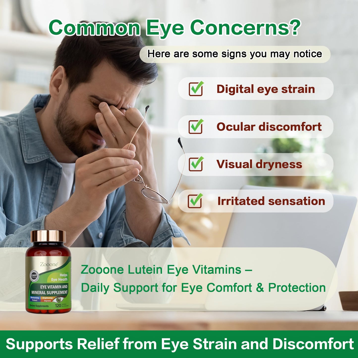 zooone Lutein Eye Vitamins Supplement Capsule 120 Count