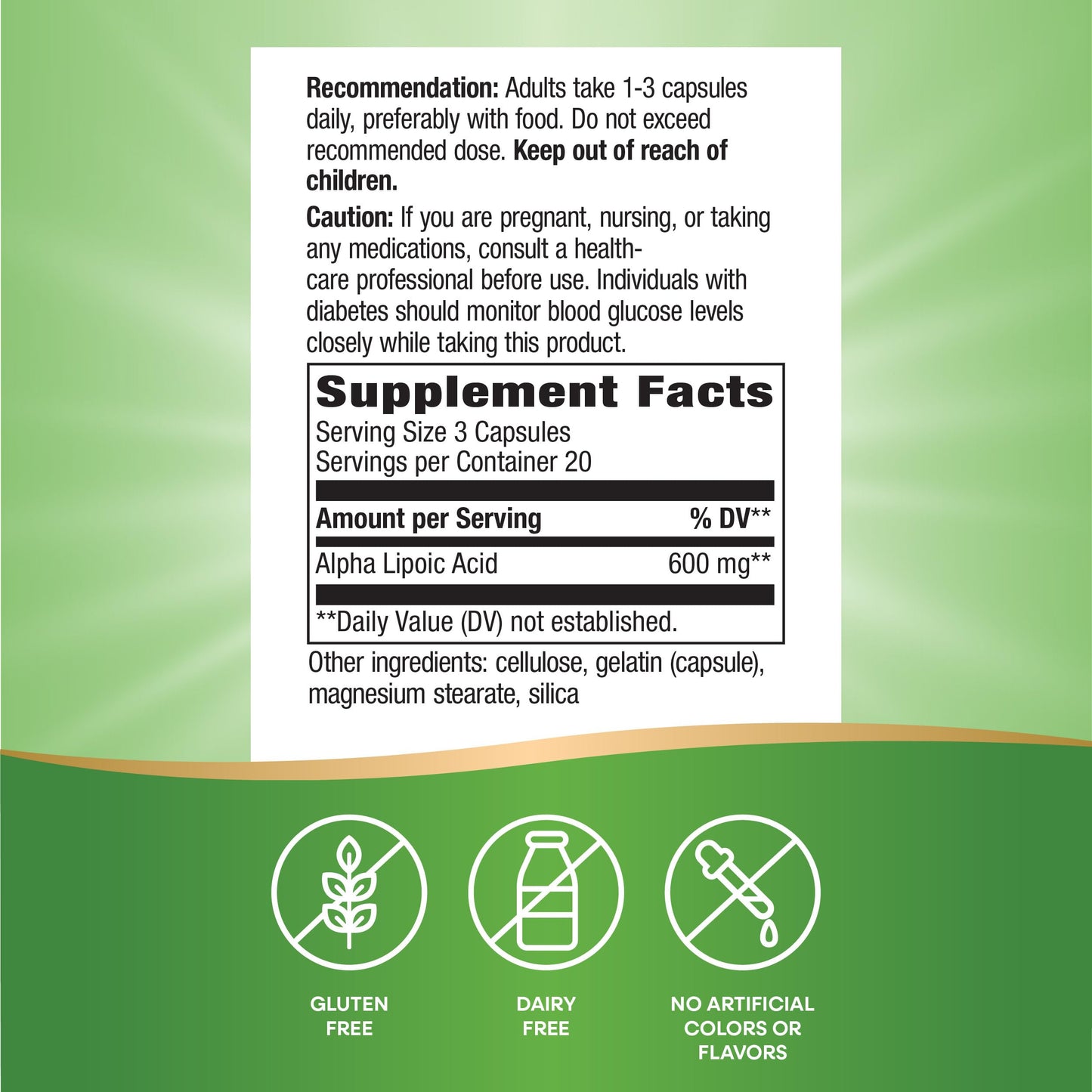 Nature's Way Alpha Lipoic Acid Capsules, 60 Count