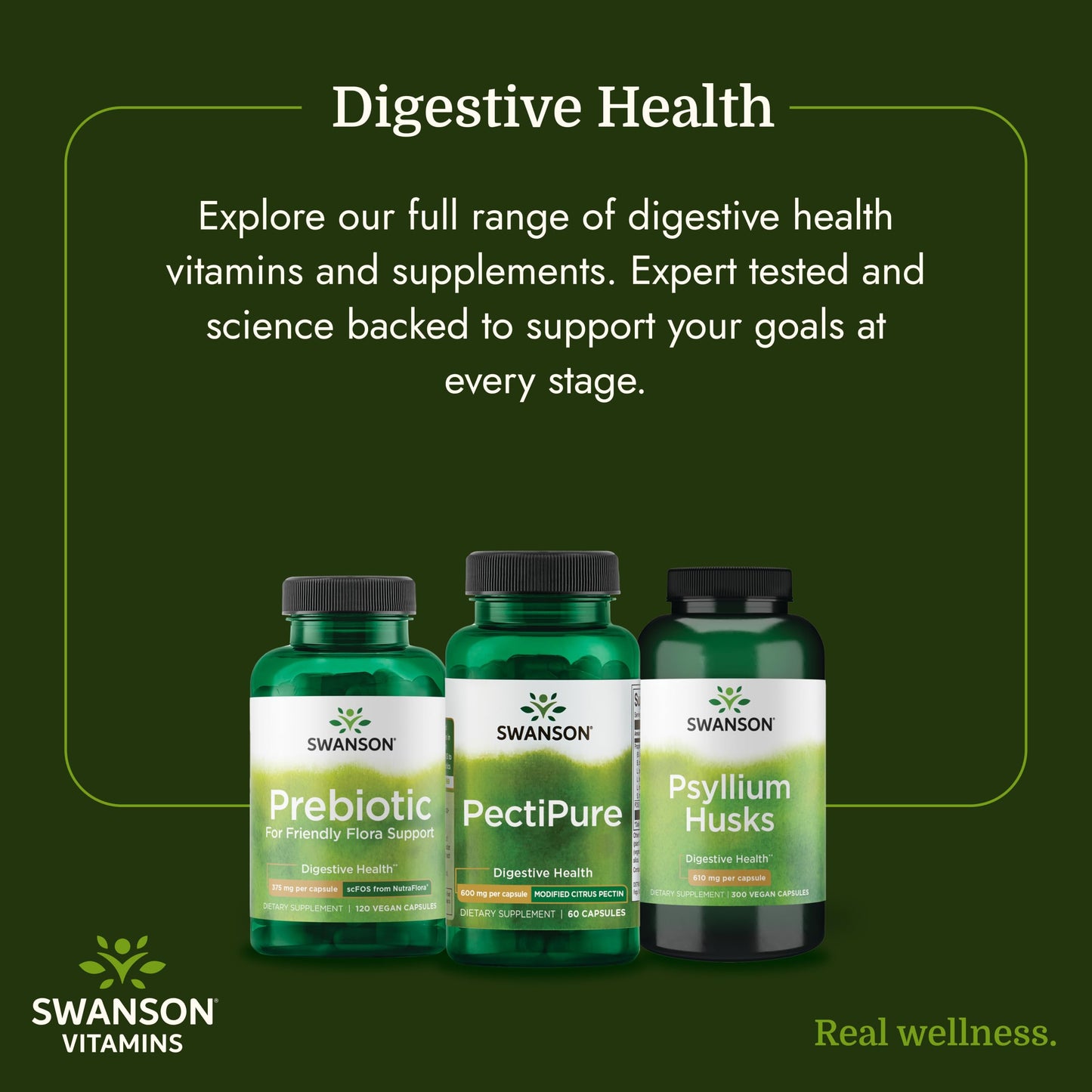 Swanson PectiPure Modified Citrus Pectin Cellular and Digestive Health Supplement Capsules, 60 Count