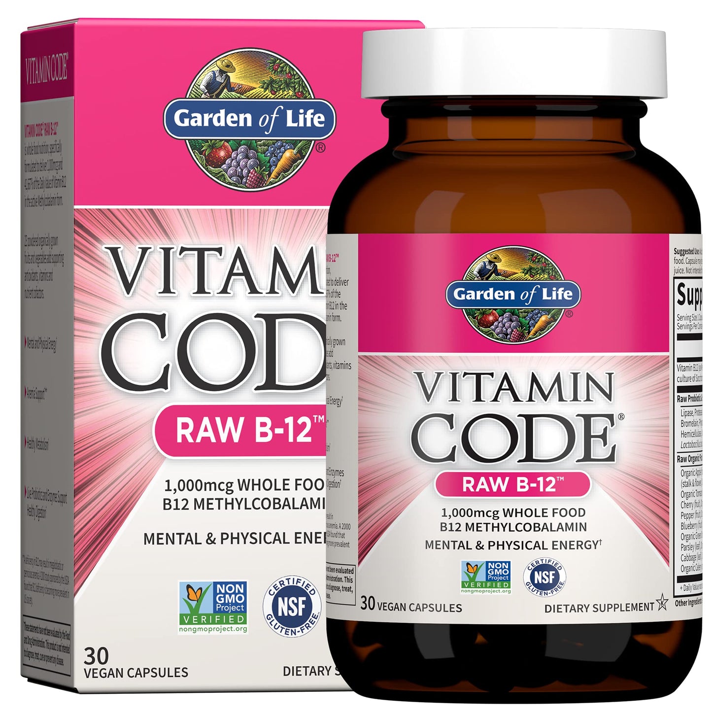 Garden of Life Vitamin Code Raw B-12 Capsules, 30 Count