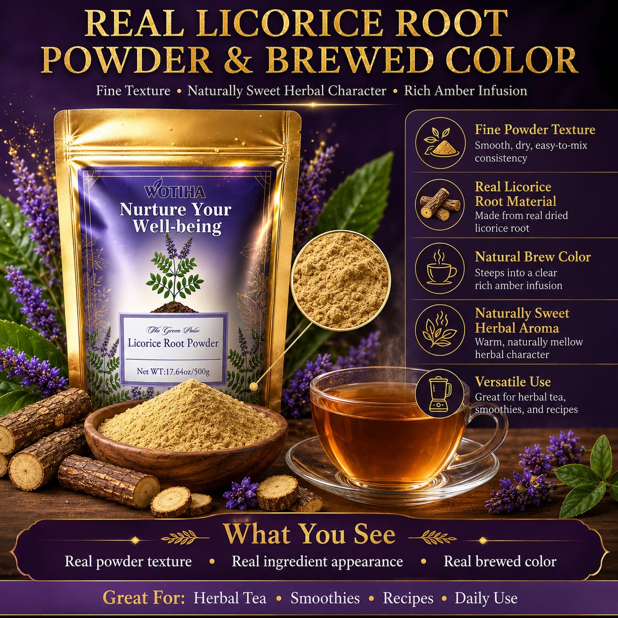 WOTIHA Licorice Root Powder 17.64 Ounce