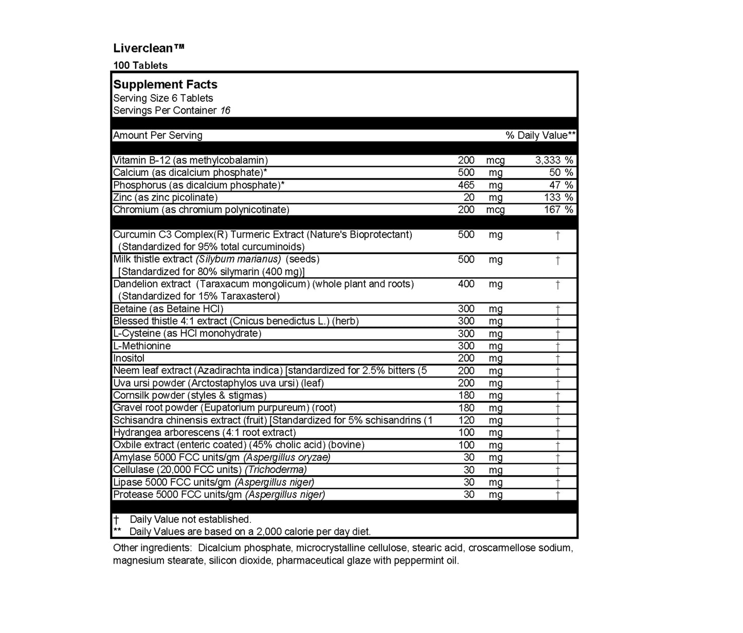 DR. VENESSA'S FORMULAS Liverclean 100 Tablets