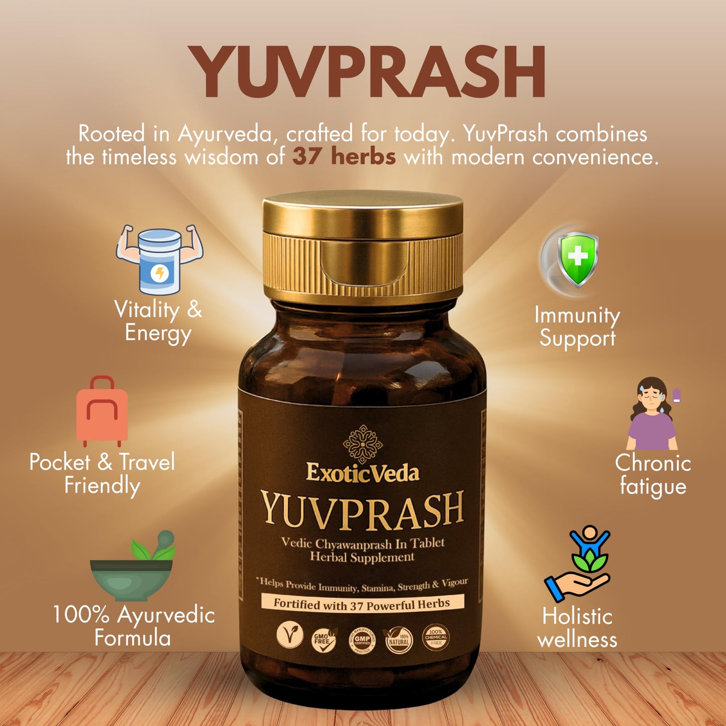 Exotic Veda Yuvprash Sugar-Free Chyawanprash Tablets, 60 Tablets