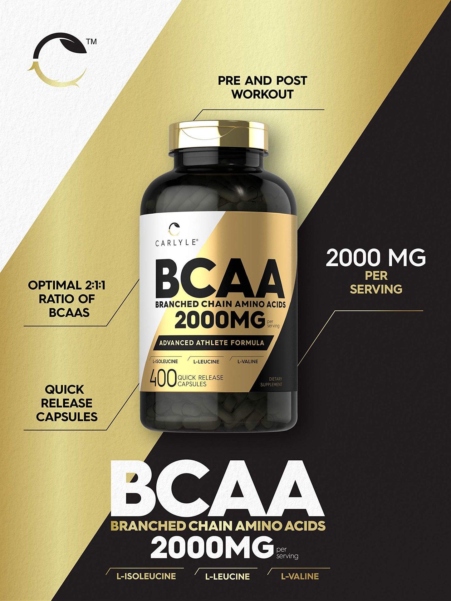 Carlyle BCAA 400 Capsules