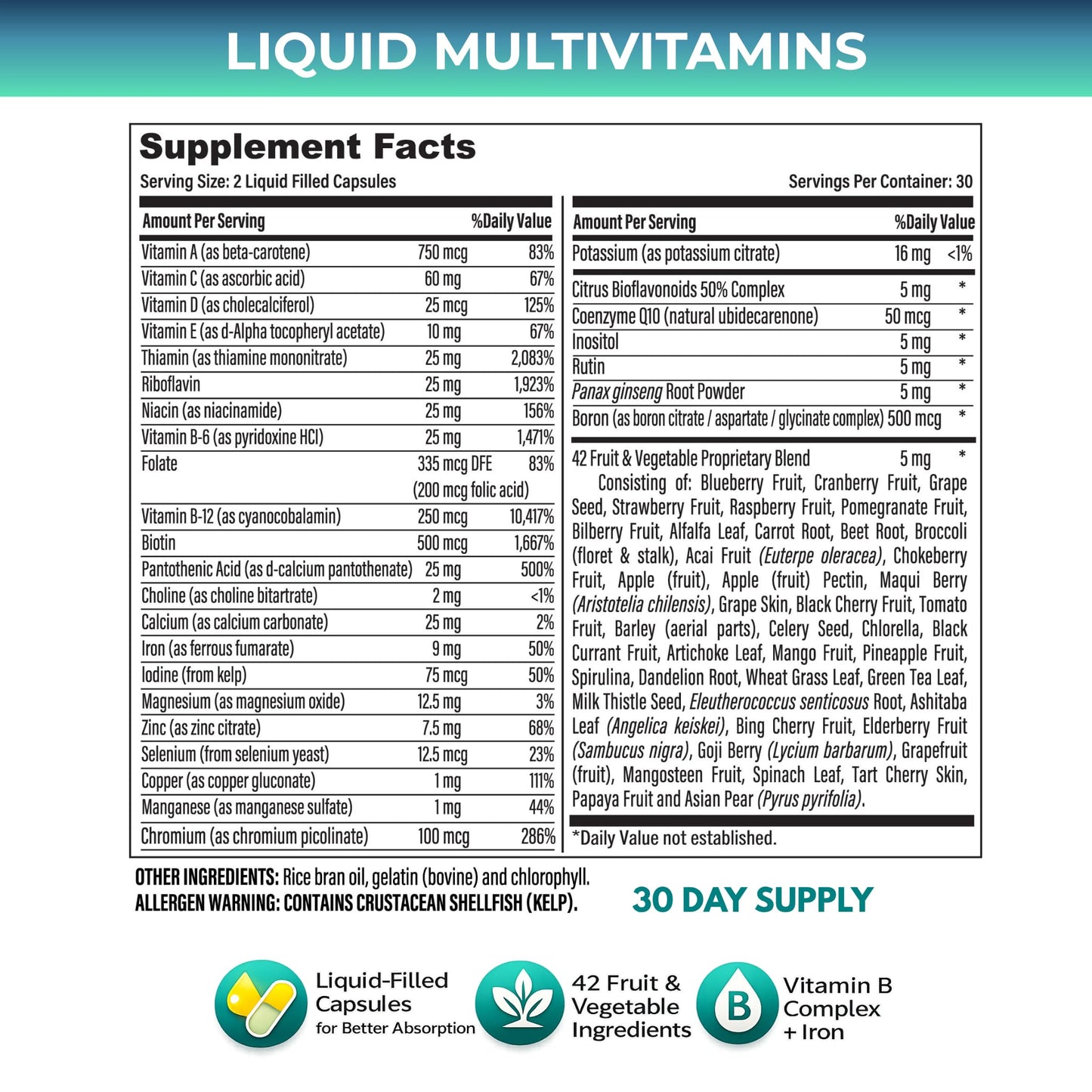 Grab The Gold Liquid Womens Multivitamin 60 Capsules