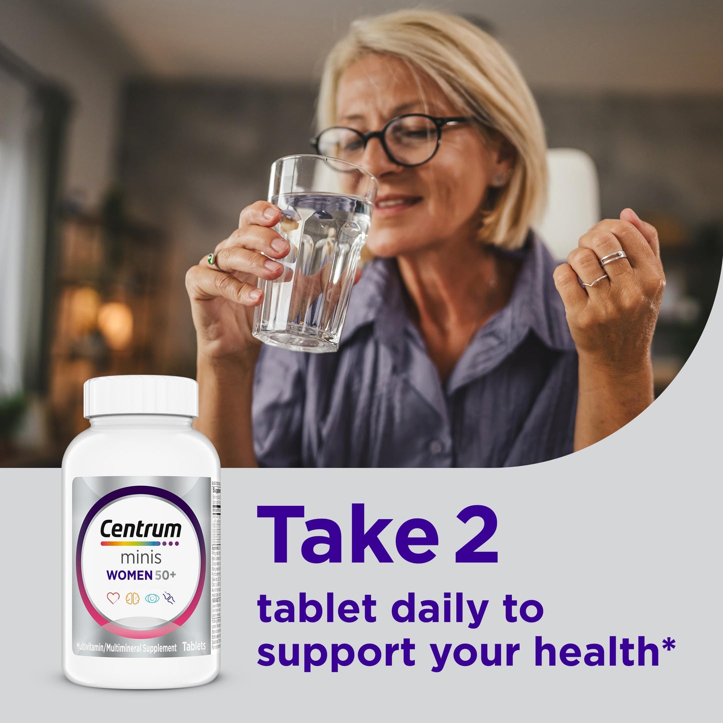 Centrum Minis Silver Women's Multivitamin for Women 50 Plus Tablet, 280 Count