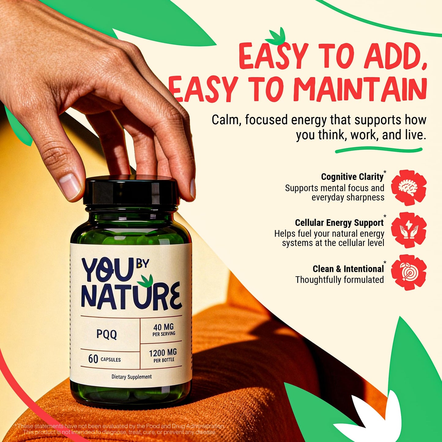 YOUBYNATURE Pyrroloquinoline Quinone PQQ Daily Capsule, 60 Capsules