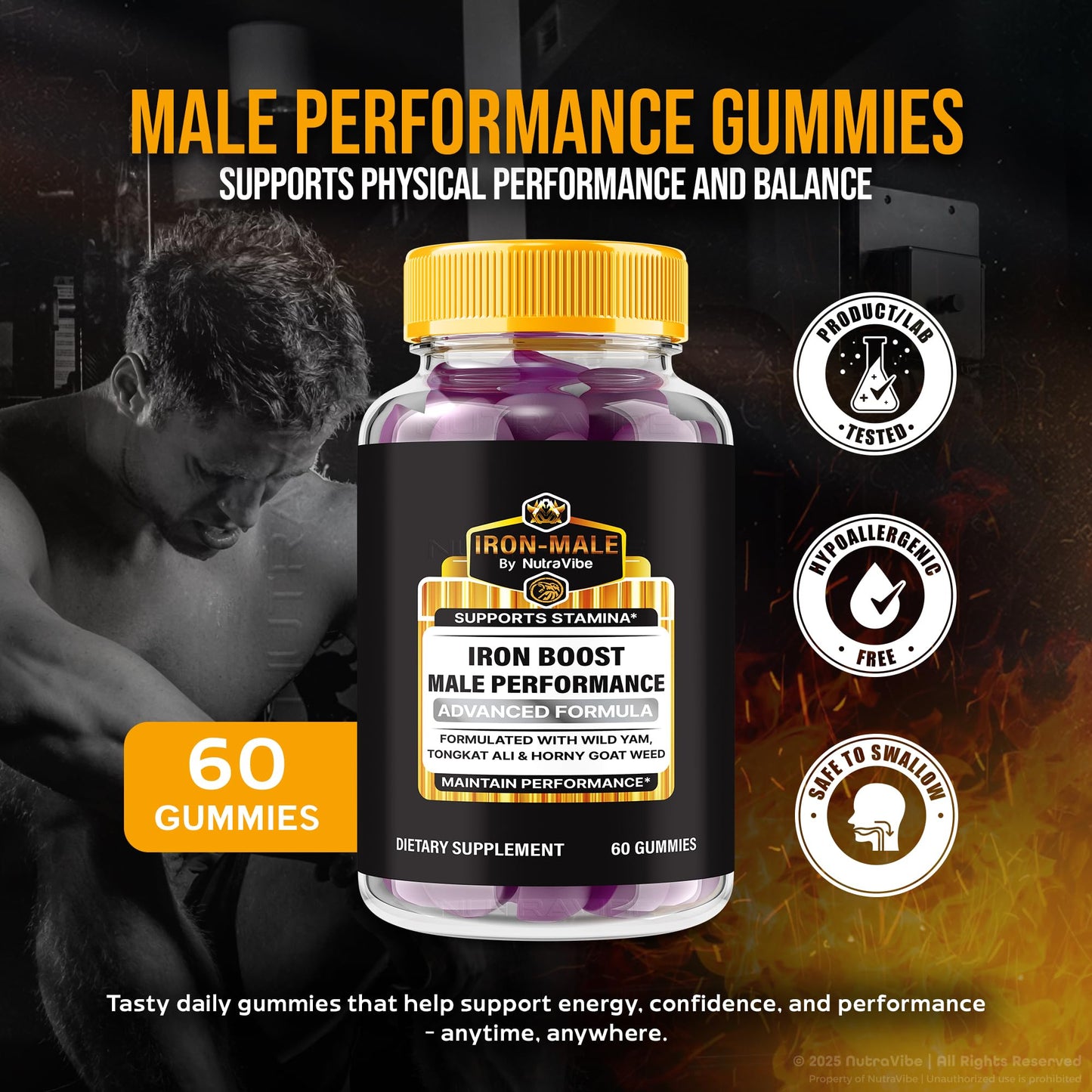 NutraVibe Iron Booster Gummies, 60 Count
