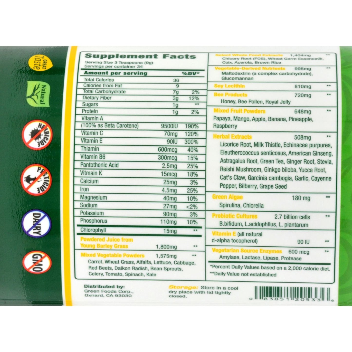 Green Foods Magma Plus Powder 10.6 oz