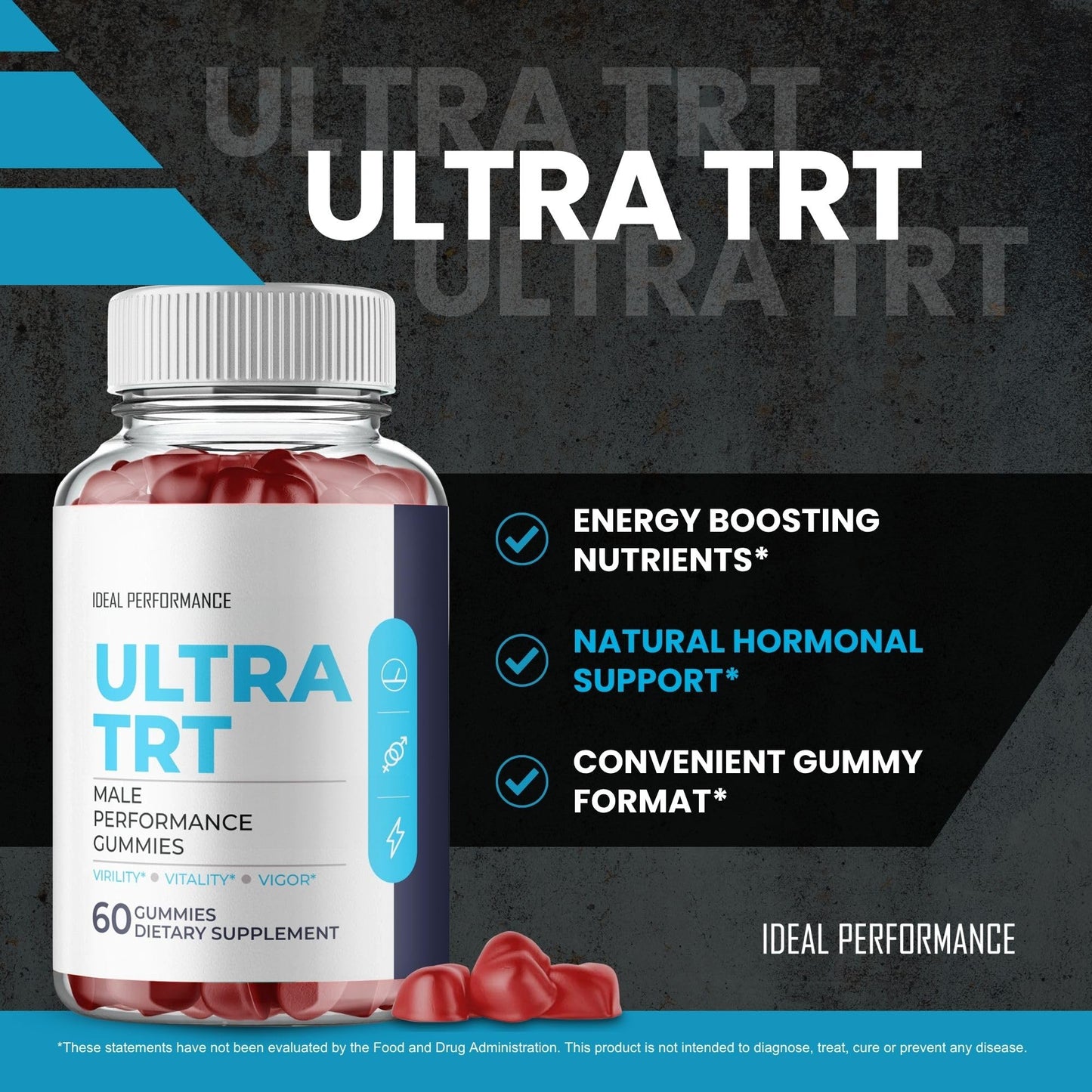 Ideal Performance Ultra TRT Gummies for Men 60 Gummies