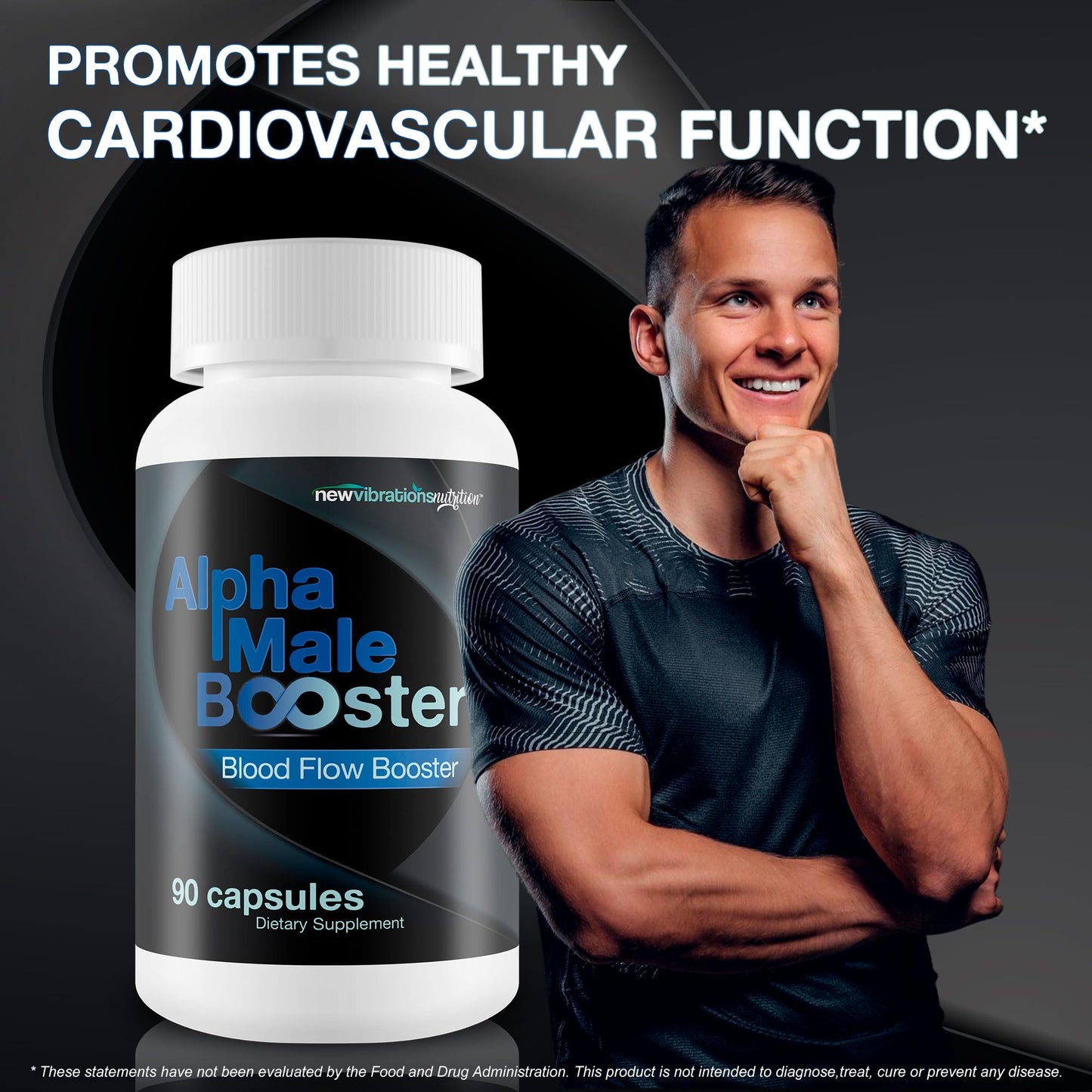 New Vibrations Nutrition Alpha Male Booster Capsule 90 Count