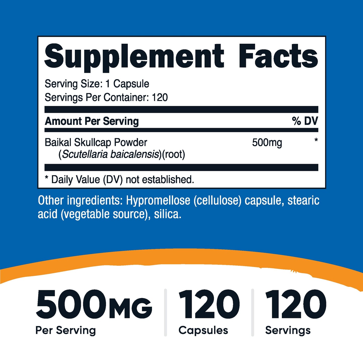 Nutricost Baikal Skullcap 500mg Capsules 120 Count