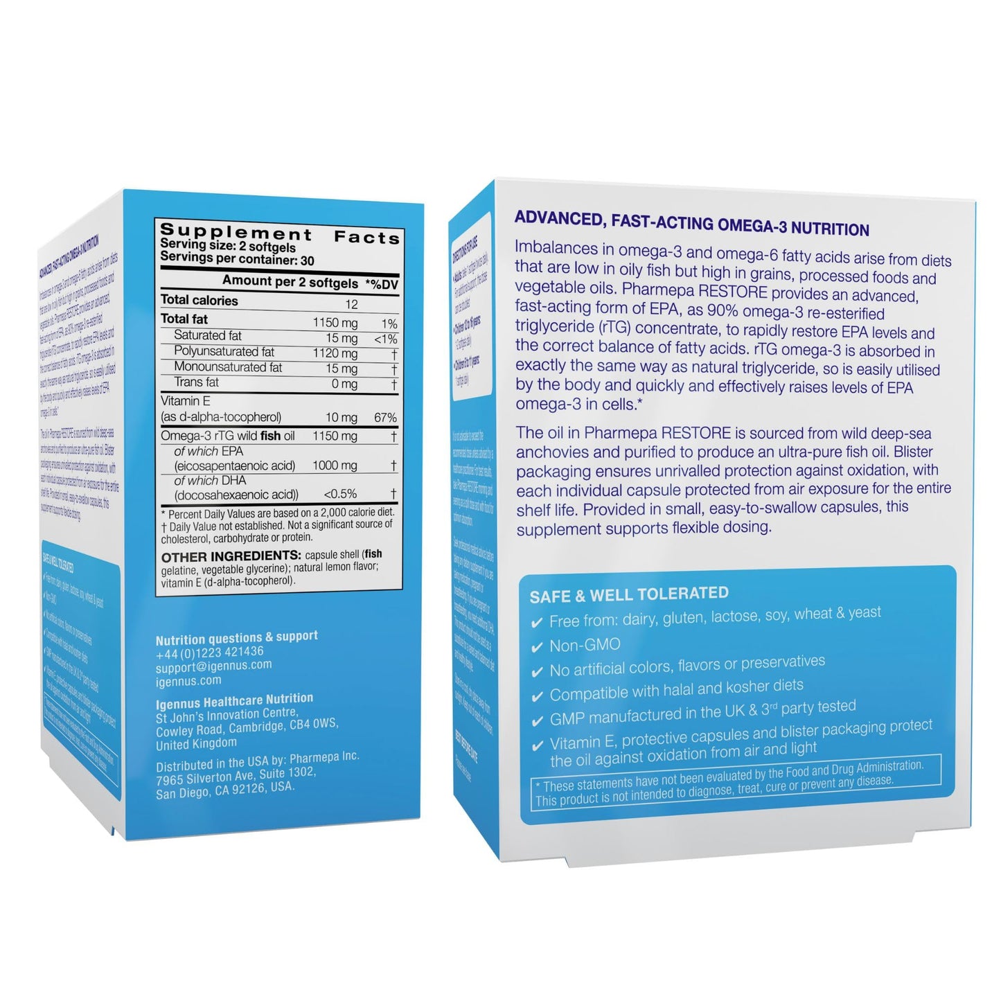 Igennus Healthcare Nutrition Pharmepa Restore & Advanced Hydrolyzed Collagen Peptides Bundle, Softgels & Powder, 2-Pack