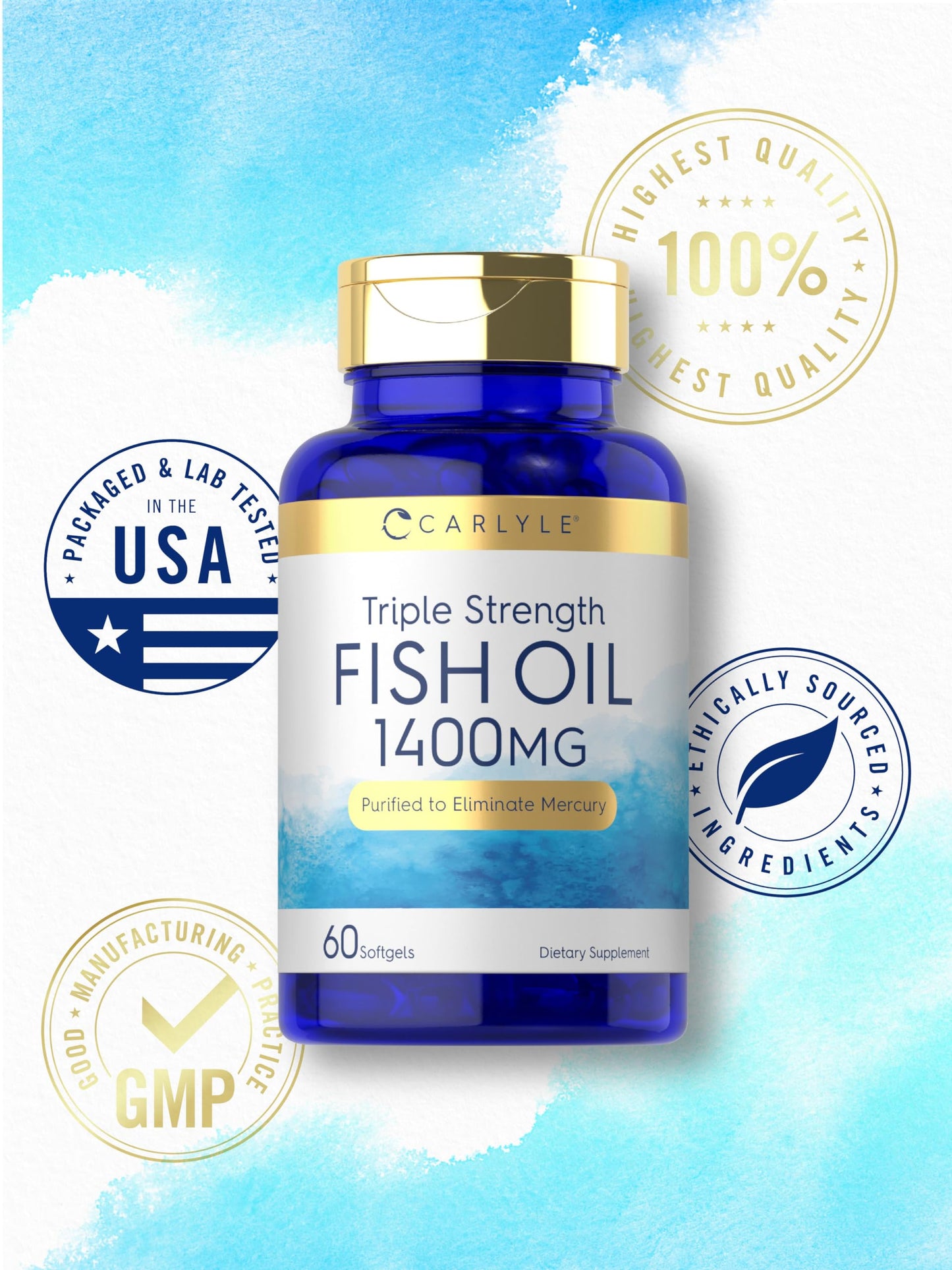Carlyle Triple Strength Omega-3 Fish Oil 1400mg Softgels 60 Count