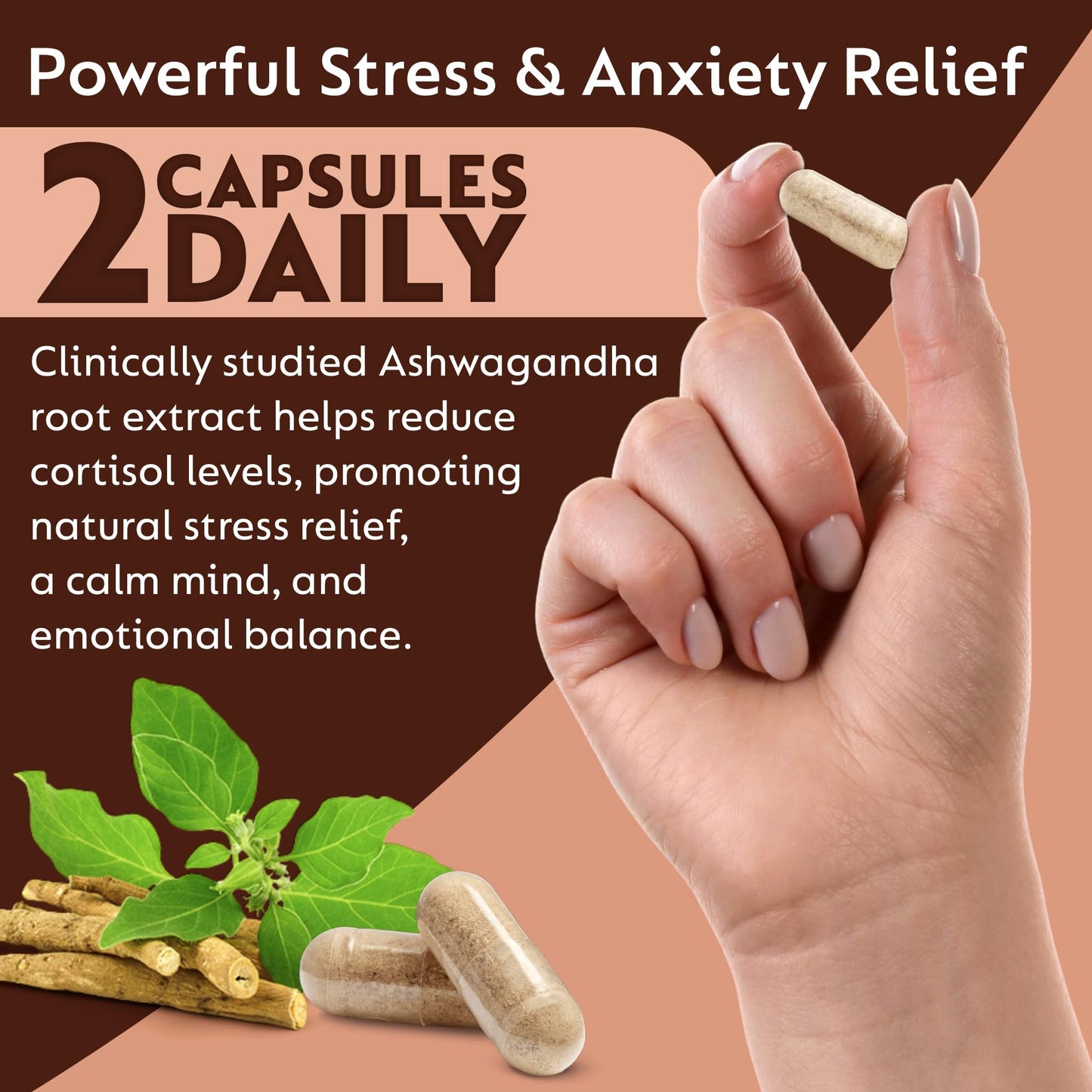 ORGANIC VEDAA HOLISTIC CARE Natural Fiber Ashwagandha Capsules 60 Capsules