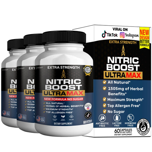 GREENVIFY Nitric Boost UltraMax Extra Strength Maca Root Complex Herbal Blend 60 Capsules