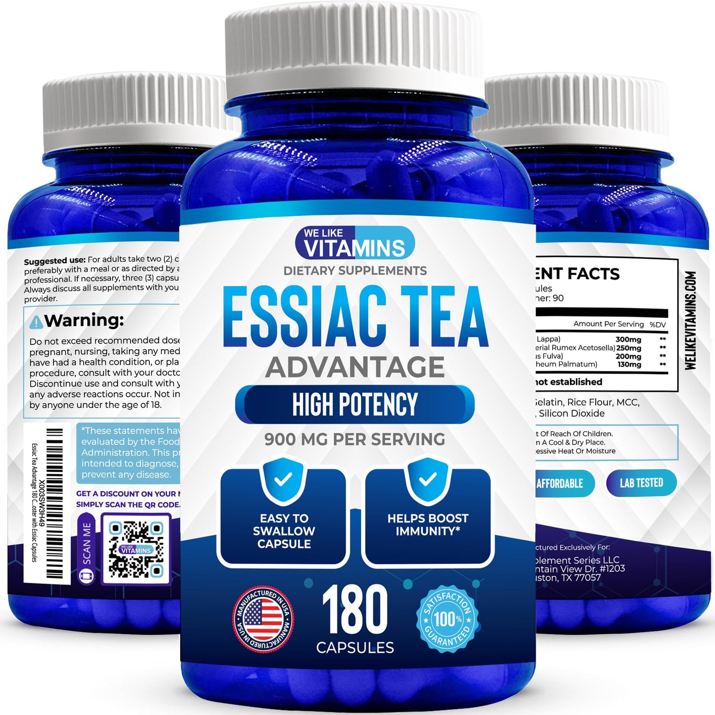 We Like Vitamins Essiac Tea Capsules 180 Capsules
