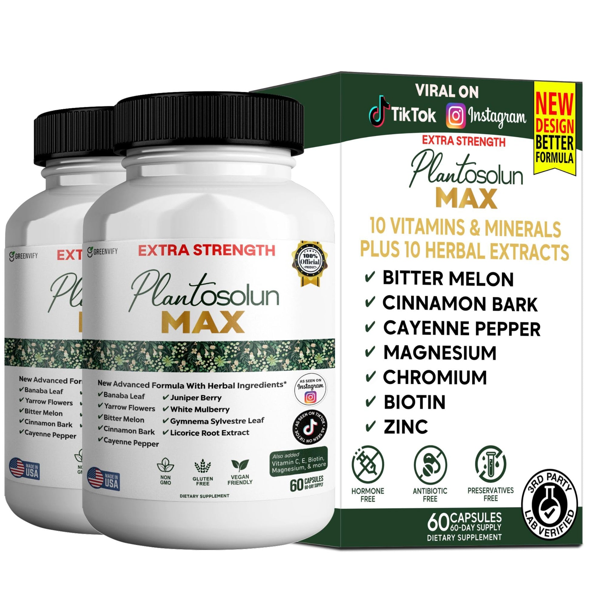 GREENVIFY Plantosolun MAX Extra Strength Weight Support Capsules 120 Count