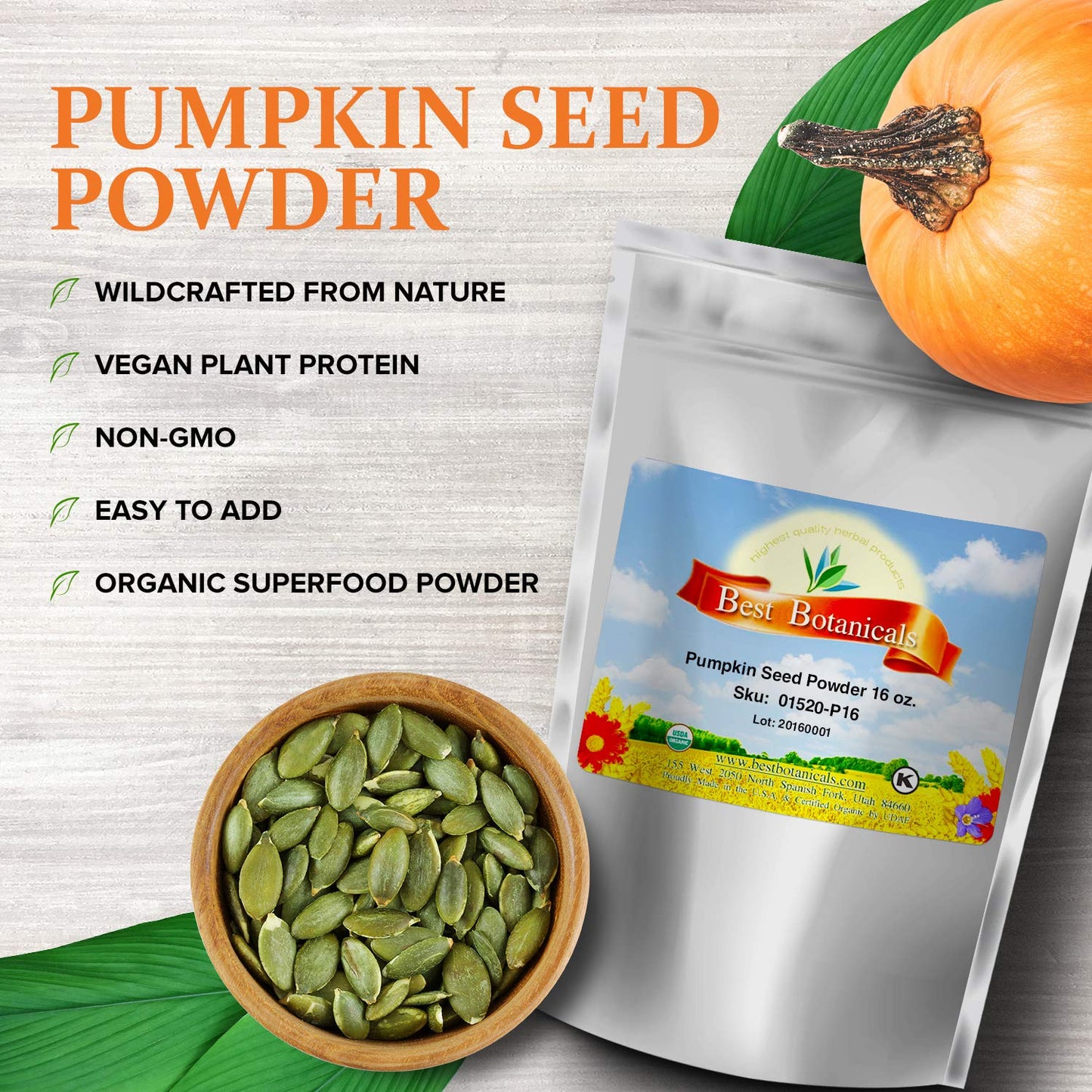 Best Botanicals Pumpkin Seed Powder 16 oz