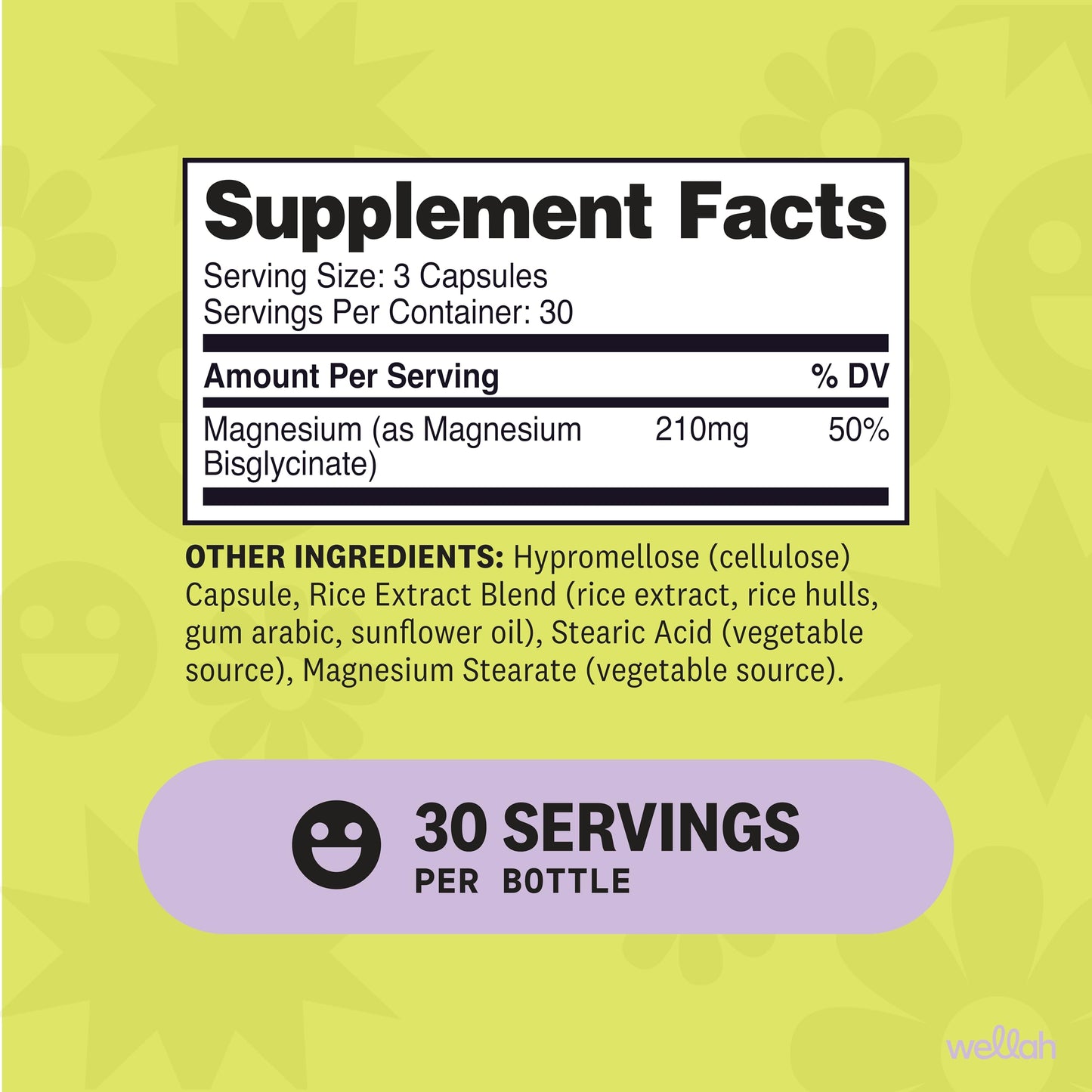 Wellah Magnesium Glycinate (210mg) 90 Capsules