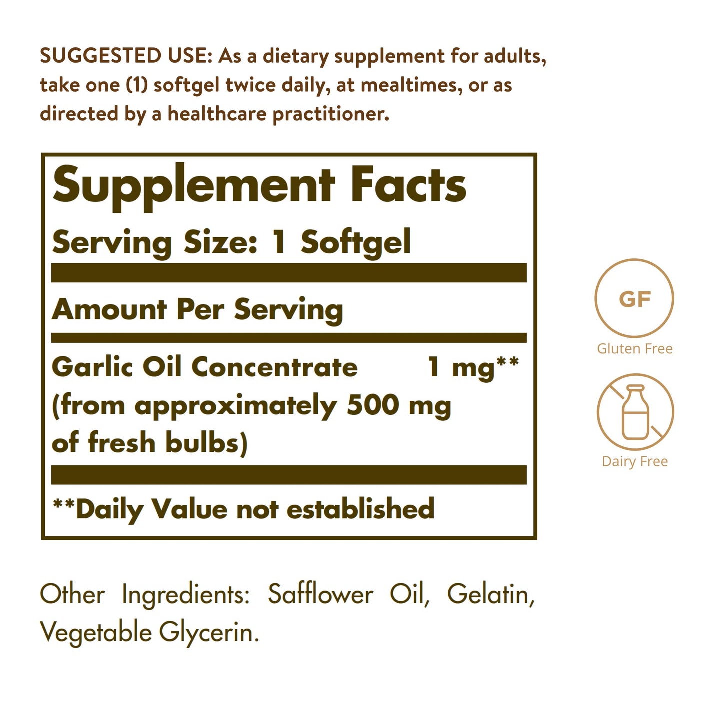 Solgar Garlic Oil Perles Softgels 250
