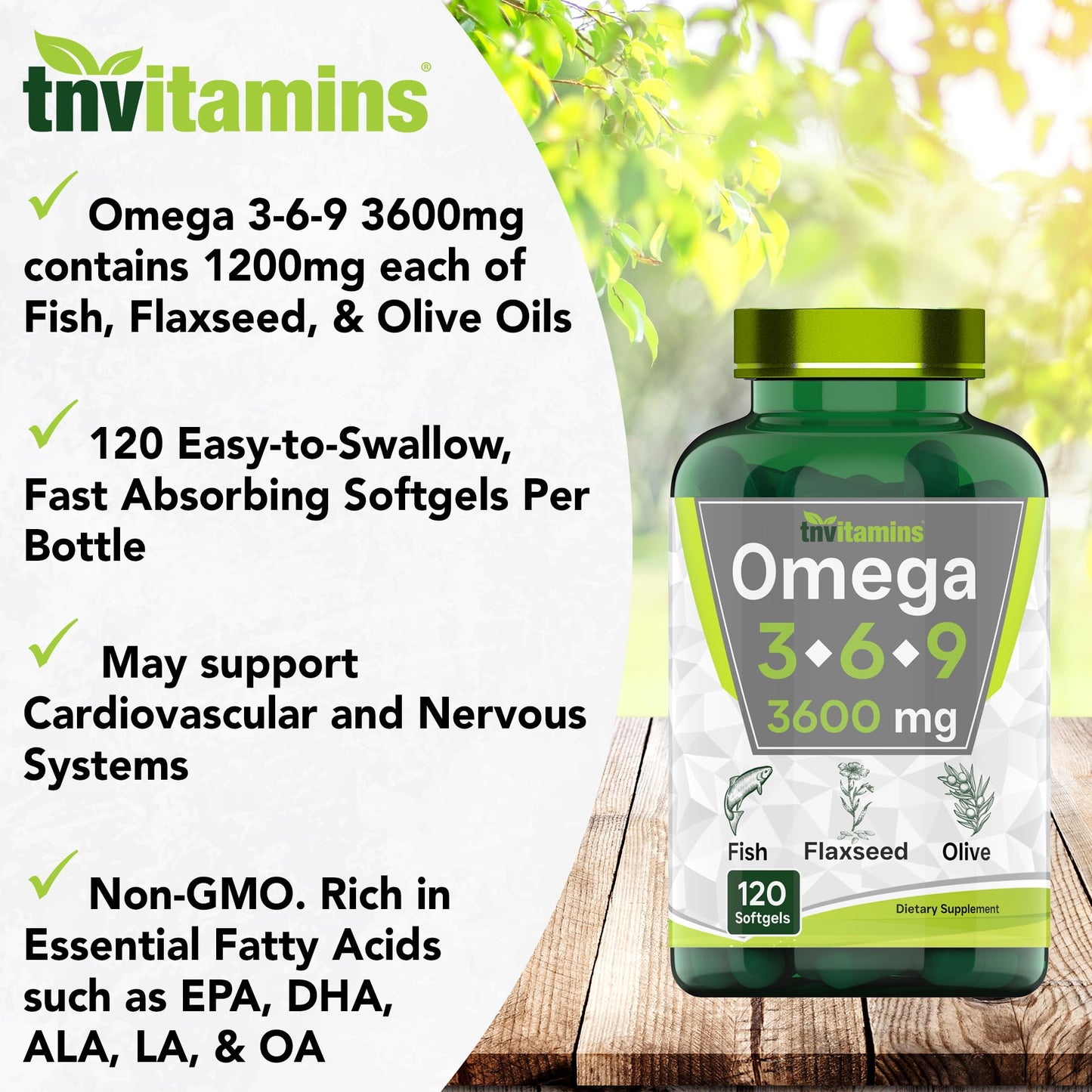 tnvitamins Triple Omega 3-6-9 Softgels 120