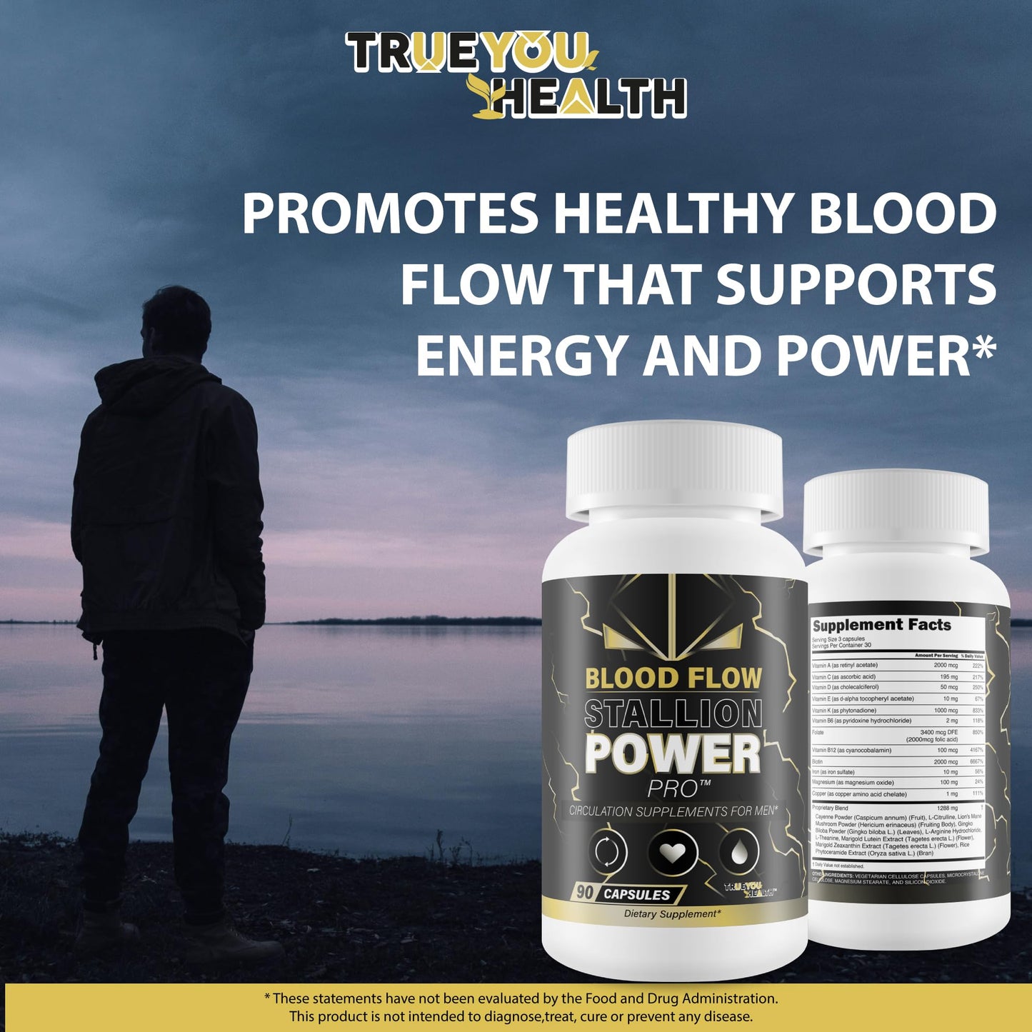 True You Health Blood Flow Stallion Power Pro Capsule, 90 Count