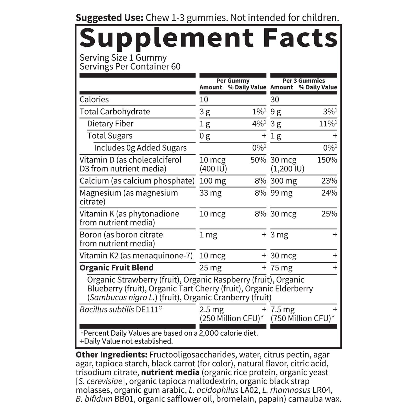 Garden of Life Vitamin Code Calcium Magnesium with D3 & K2 Gummy 60
