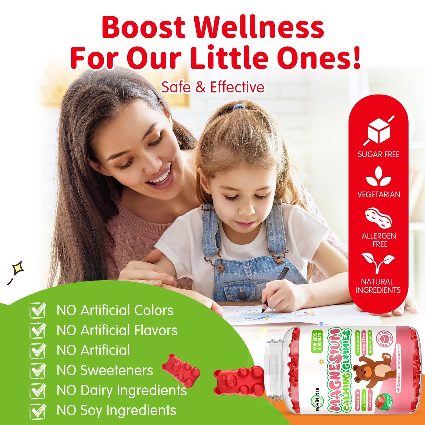 ReviNutra Kids Magnesium Glycinate Gummies, 120 Gummies