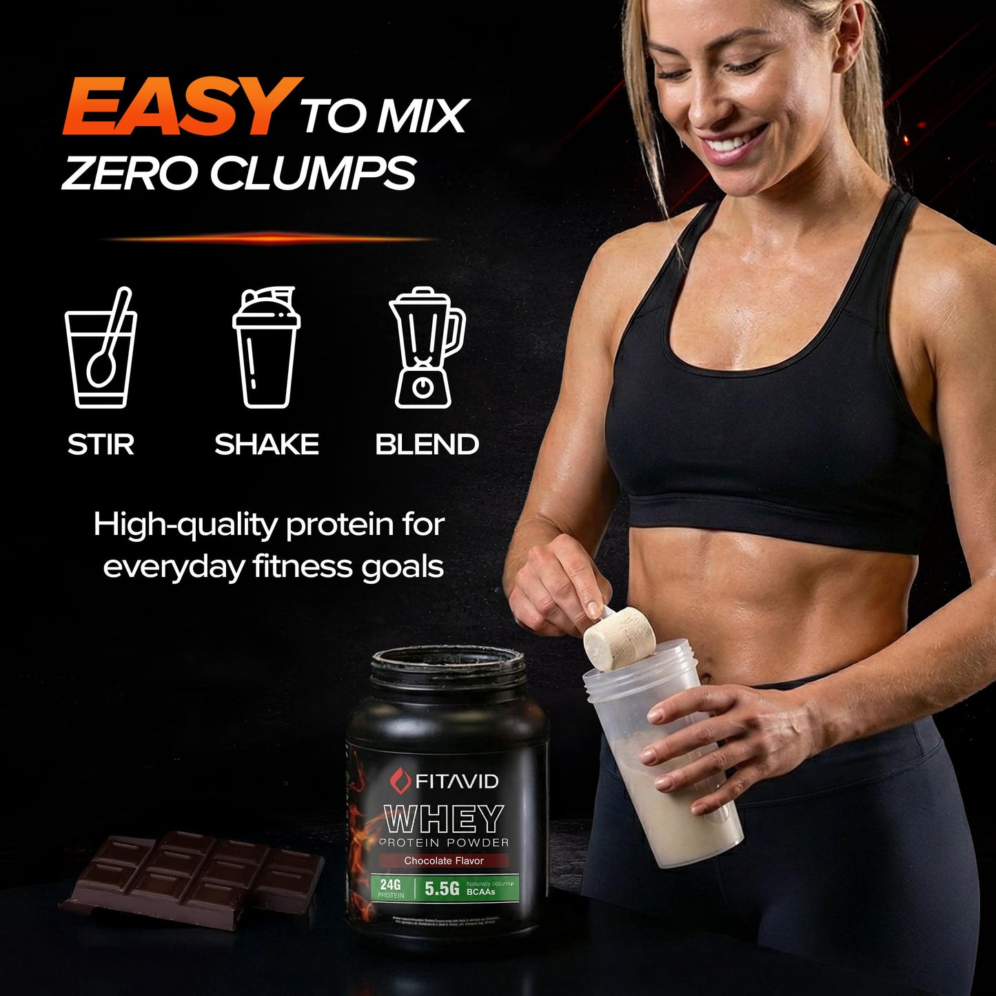 FITAVID Whey Protein Powder 32 Servings