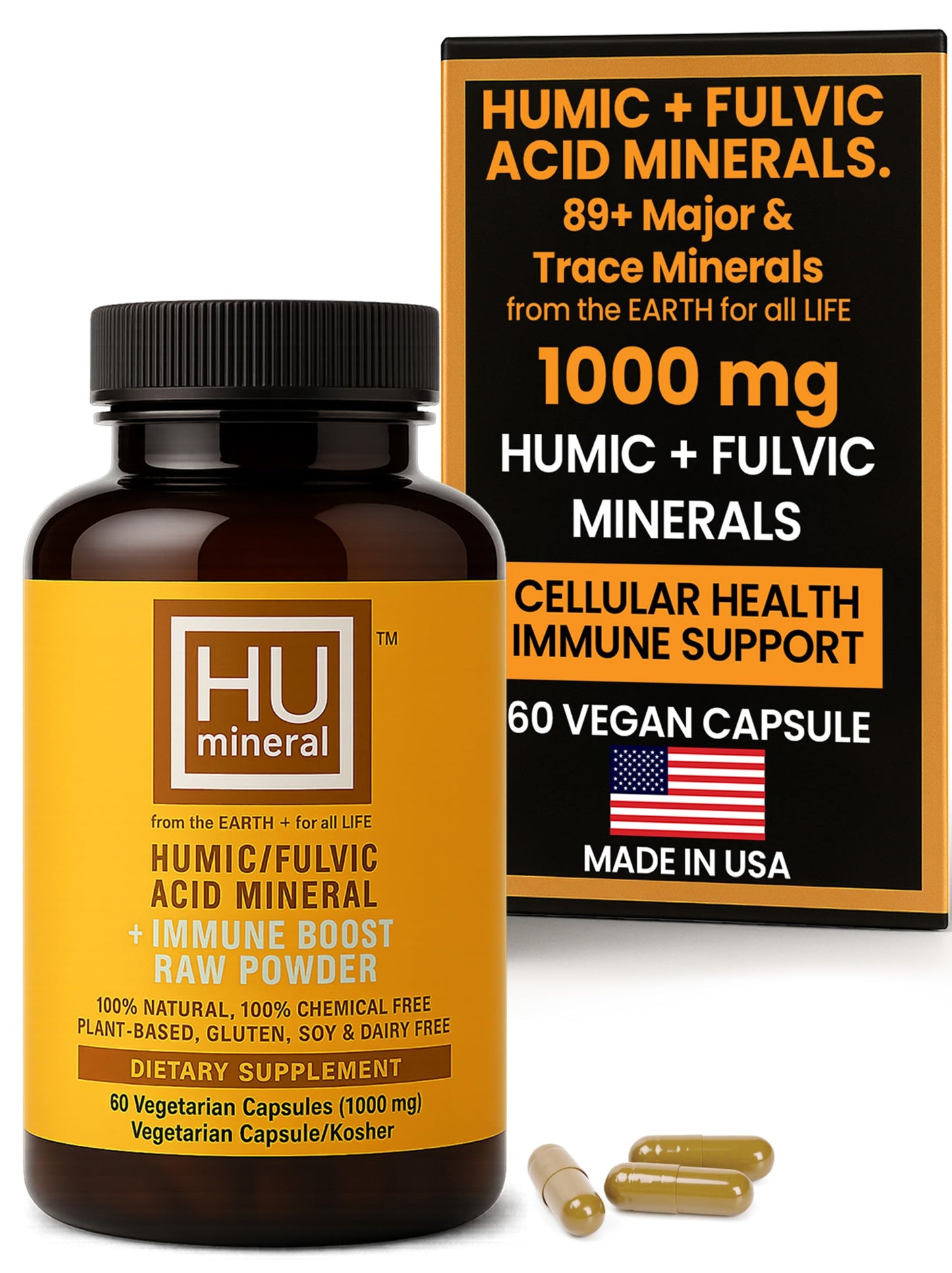 HUmineral Humic & Fulvic Acid Supplement Capsules 60 Count