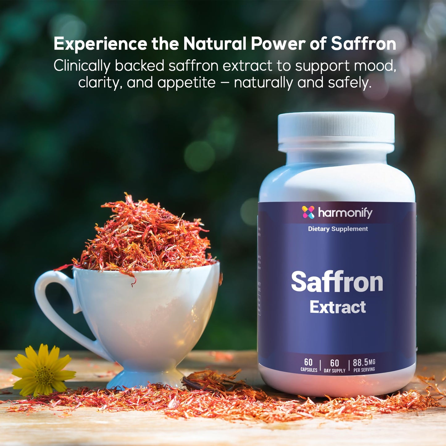 HARMONIFY Saffron Supplements 88.5mg 60 Capsules
