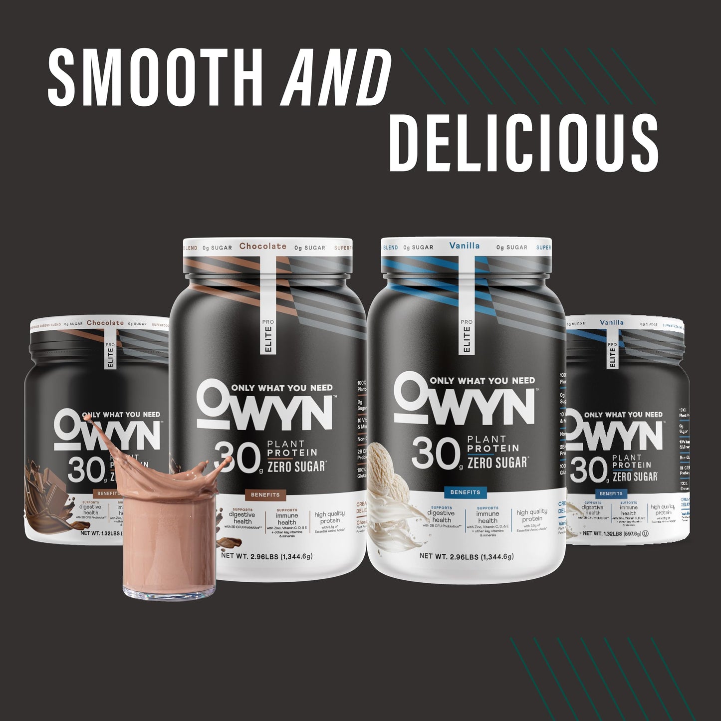 OWYN Pro Elite High Protein Powder, Chocolate, 12 Servings