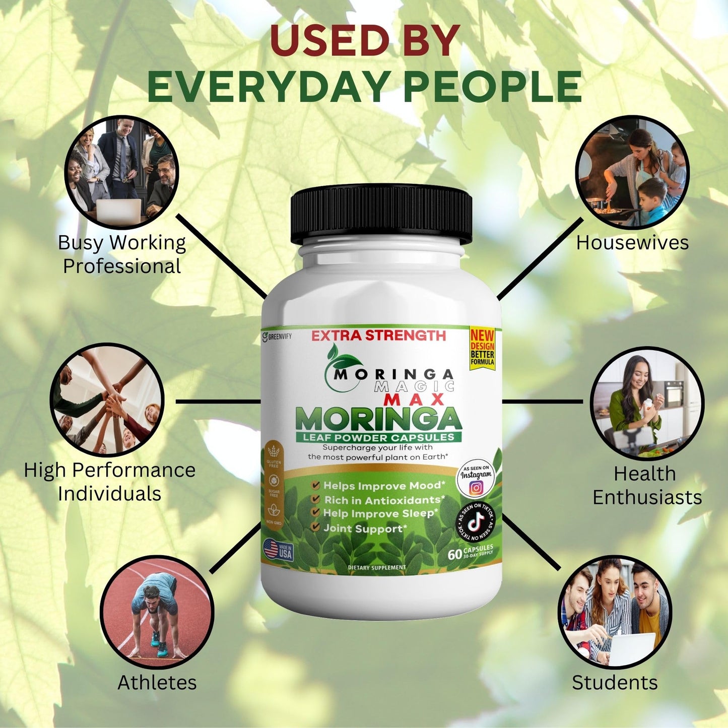 GREENVIFY Moringa Magic Max Extra Strength 180 Capsules