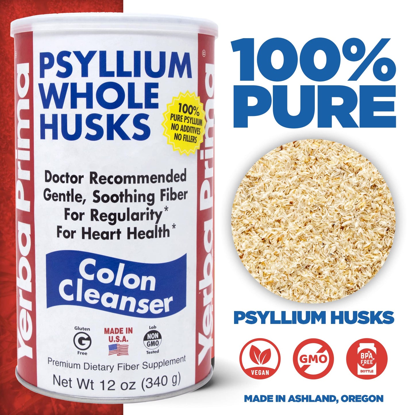 Yerba Prima Psyllium Husk Powder, 12 Ounce