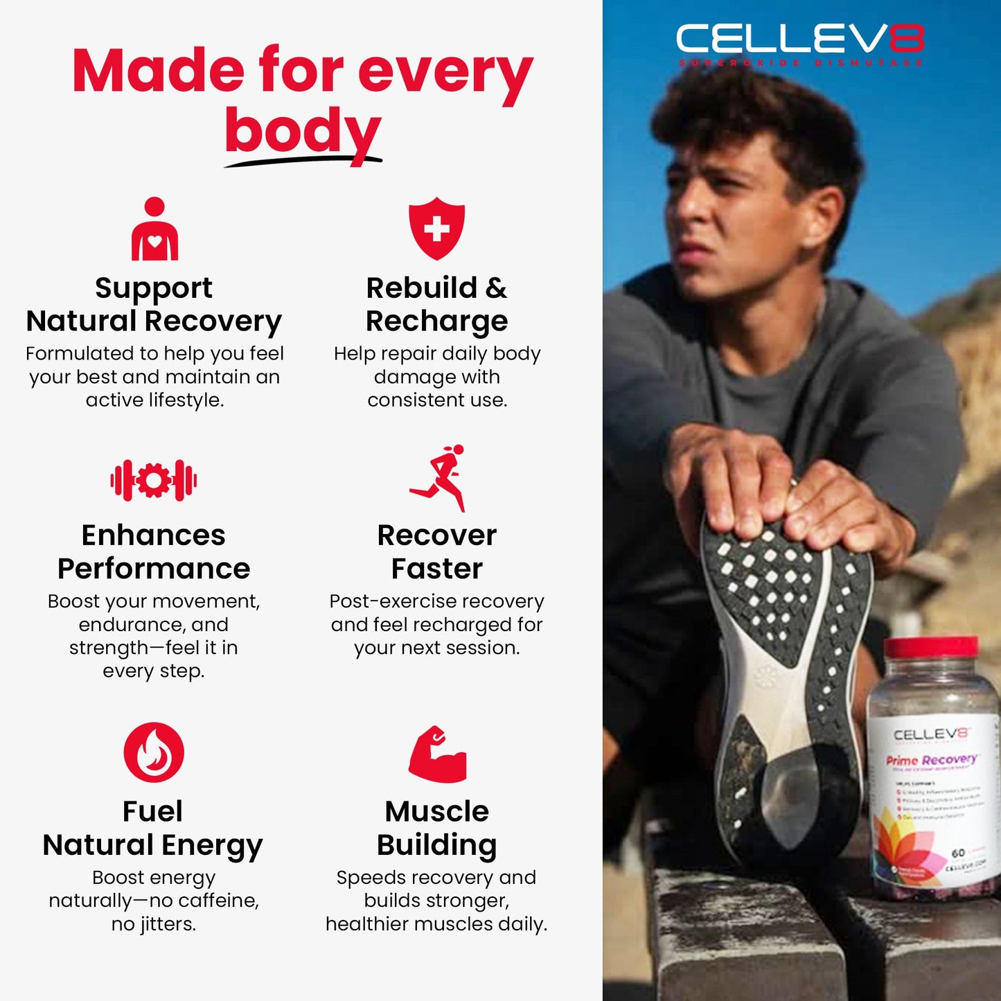 Cellev8 Prime Recovery Joint & Muscle Recovery Gummies, 60 Count