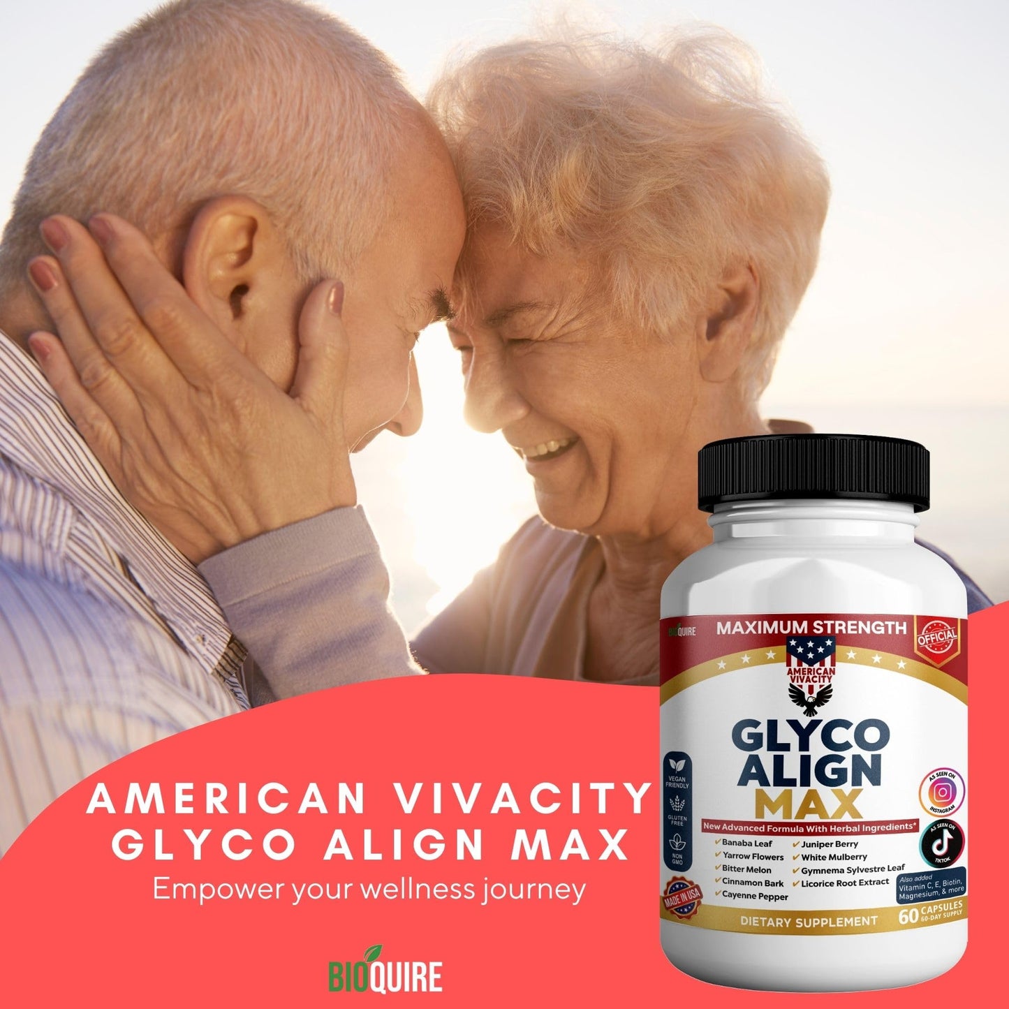 BIOQUIRE Glyco Align Max Maximum Strength Blood Sugar Support Supplement, Capsule, 60 Count