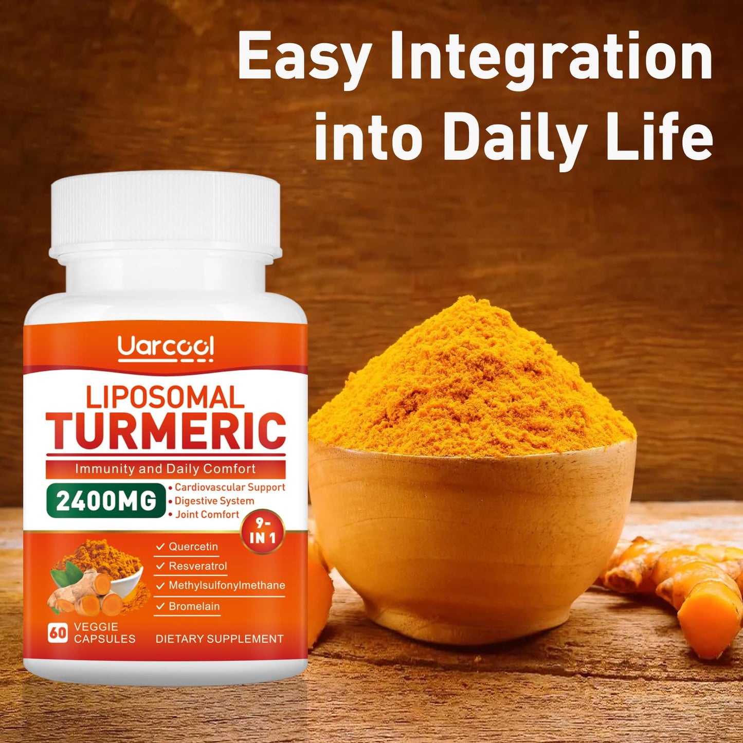 Uarcool Turmeric Curcumin Supplement Capsule 60 Count
