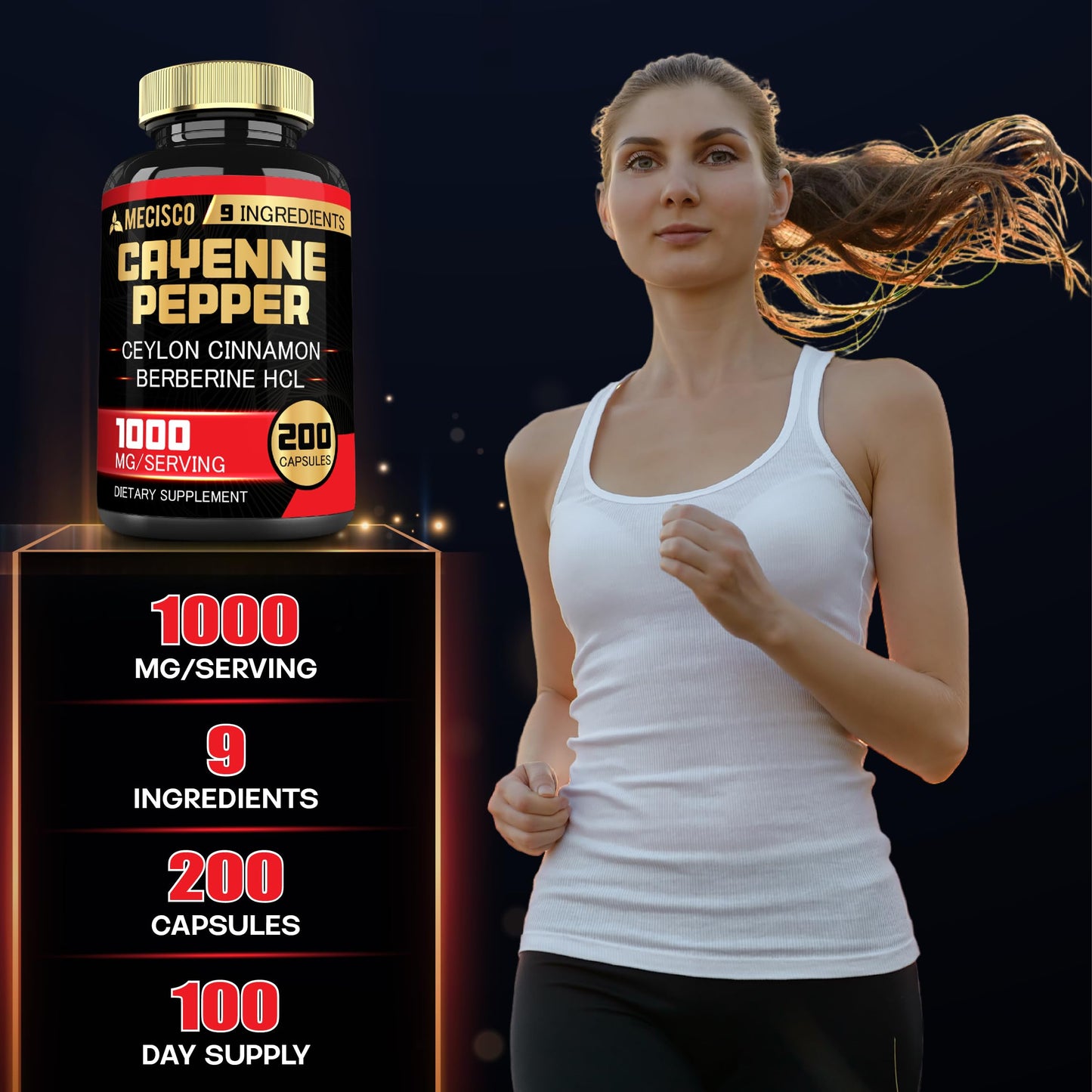 Mecisco Cayenne Pepper Capsules, 200 Capsules