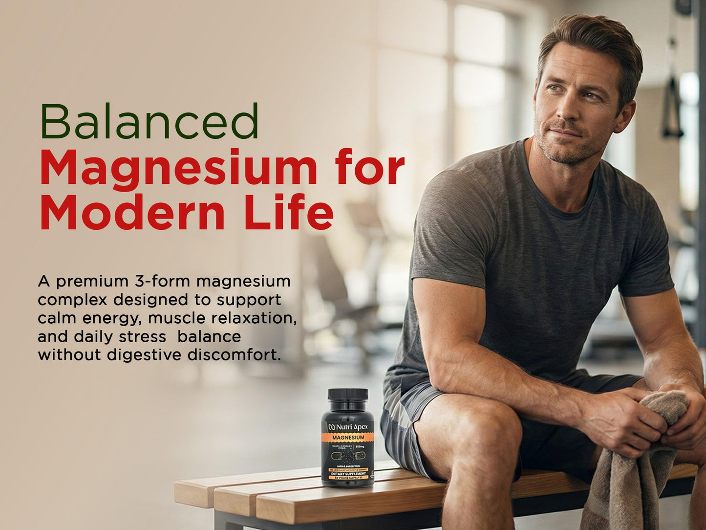 Nutri Apex Magnesium Complex 300mg - Malate, Glycinate & Citrate, 120 Capsules