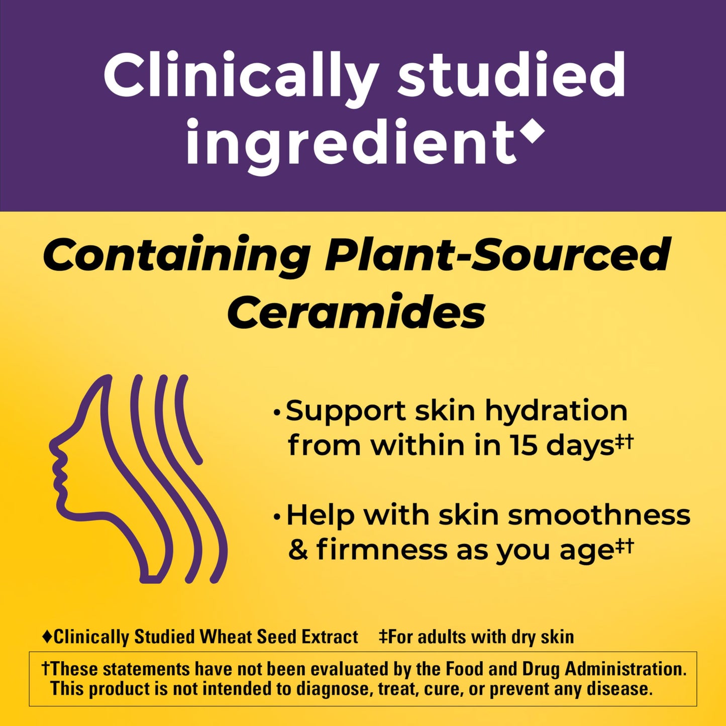 Nature Made Skin Hydration Gummies Plus Plant-Sourced Ceramides, Support Healthy Skin As You Age, with Biotin & Vitamin C, 50 Gummies