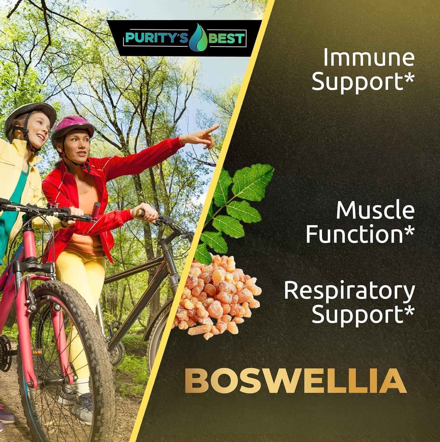 Purity`s Best Boswellia Serrata 4X + 10x + 20x Extract Immune Support and Muscle Relief Capsule, 200 Count