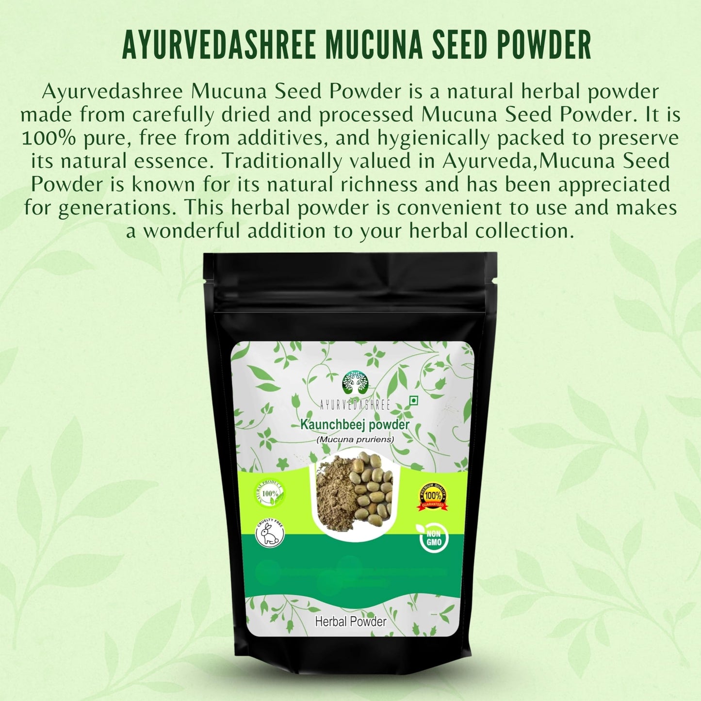 Ayurvedashree Mucuna Seed Powder 7.05 Ounce Pack of 1