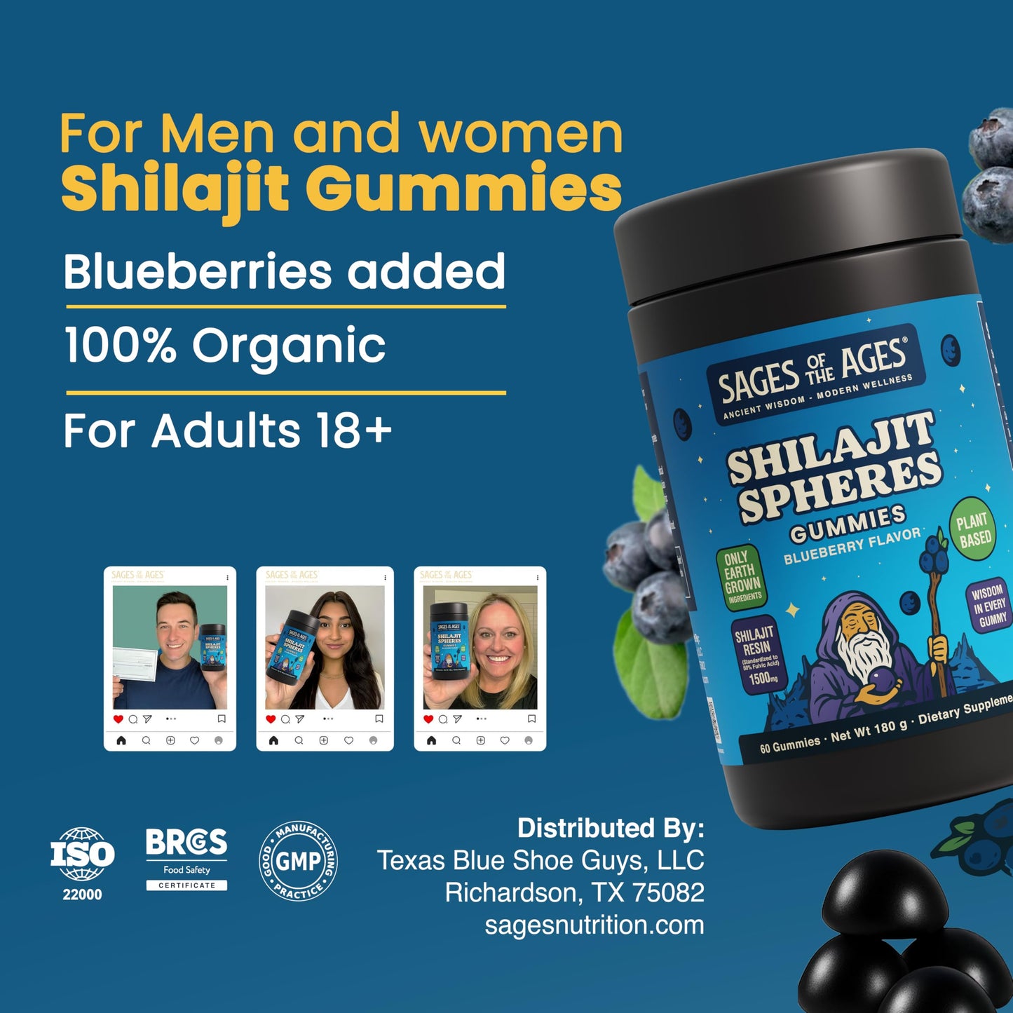 Sages Of The Ages Shilajit Gummies, 60 Count