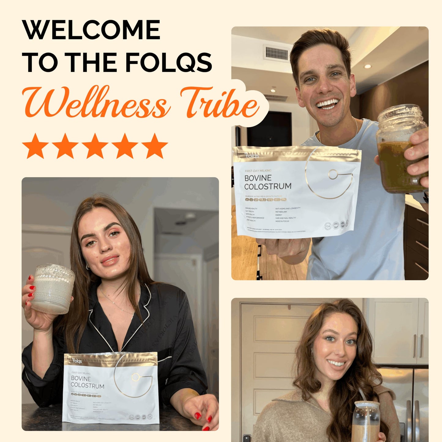 Folqs Bovine Colostrum Powder 4.23 Ounce