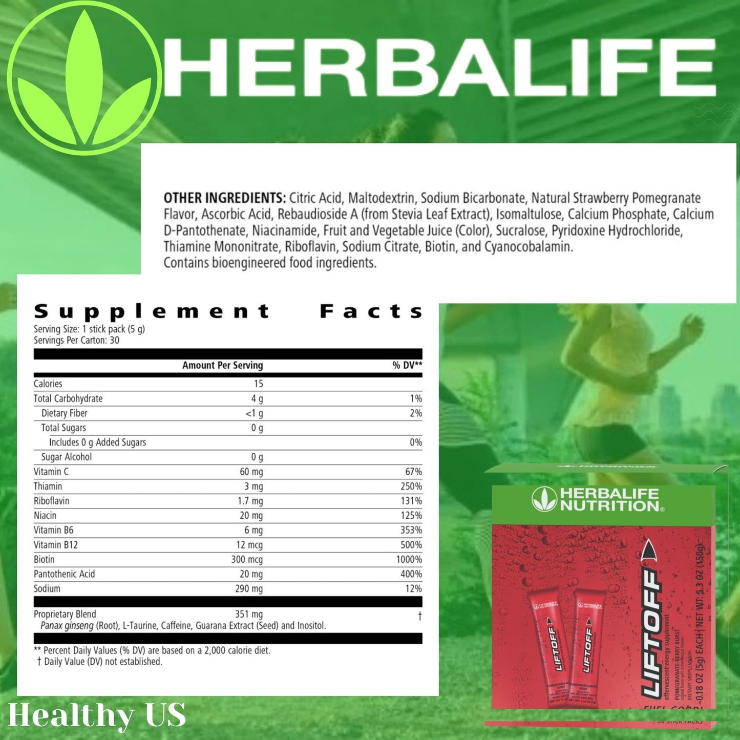 Herbalife Liftoff Pomegranate-Berry Burst Powder 5.3 Ounce