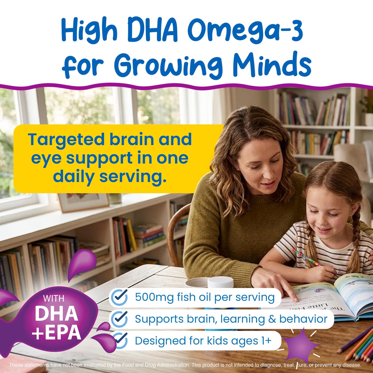 KIDS SMART Hi DHA Omega-3 Fish Oil Chewable, 3 Count