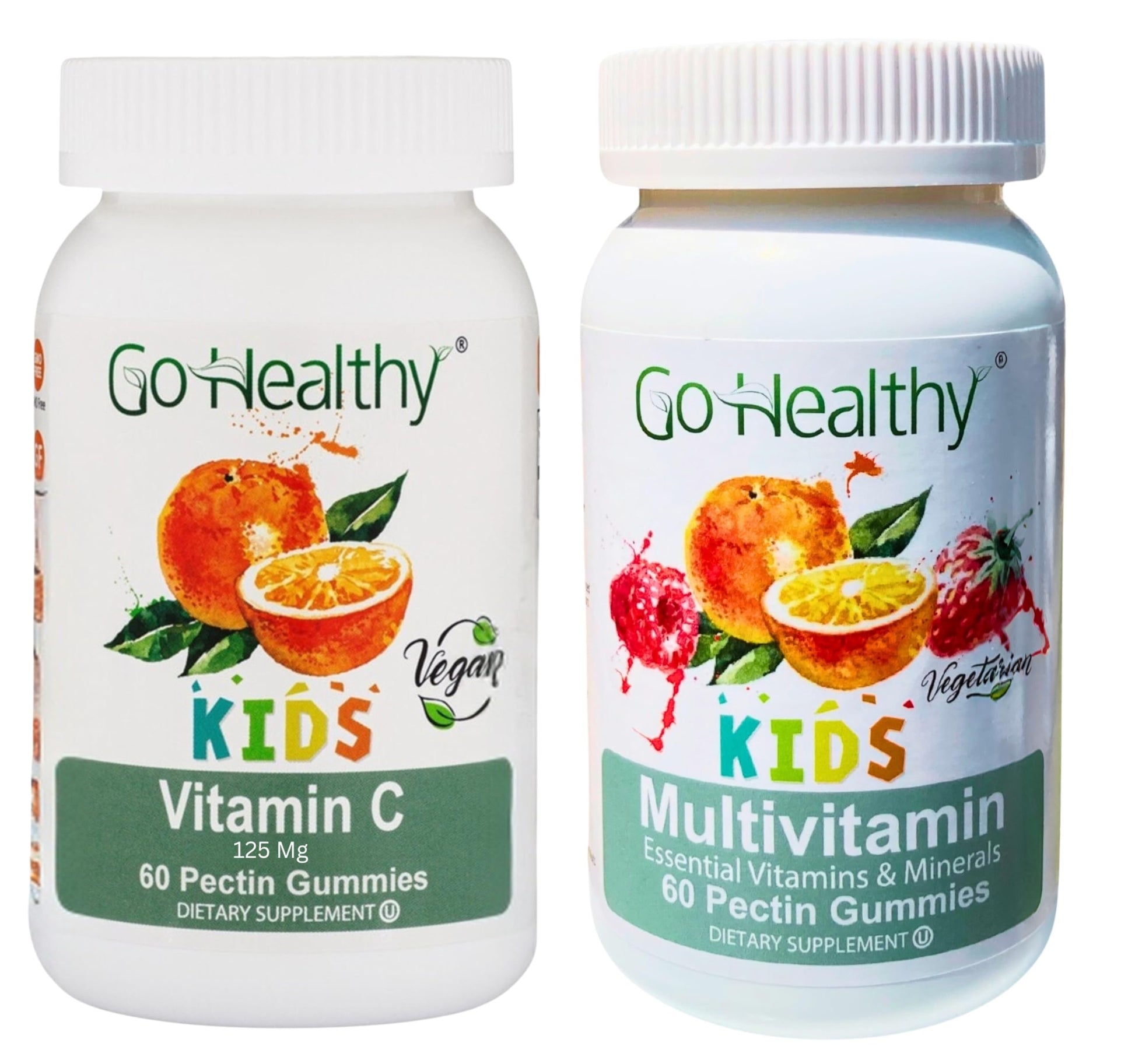 Go Healthy Natural Multivitamin Gummies and Vitamin C Gummies, Gummy, 150 Count