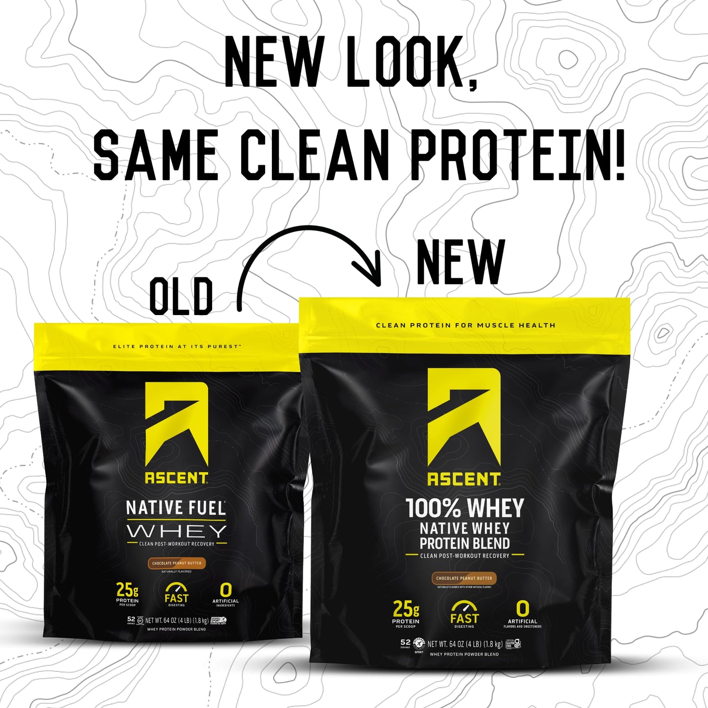 Ascent 100% Whey Protein Powder Post Workout Whey Protein Isolate, Chocolate Peanut Butter, 64