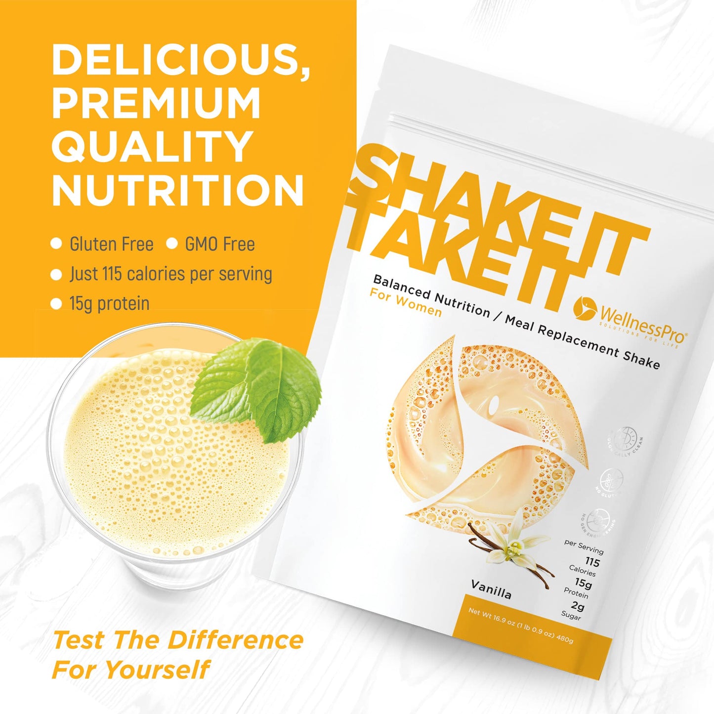 WellnessPro Women's Meal Replacement Shake Powder 16.9 Servings